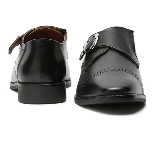 Image of LOUIS STITCH Men's Formal Shoes | Italian Leather Double Monk Strap Handcrafted | Stylish Slipon Shoes for Business, Formal, (LSRXSM)