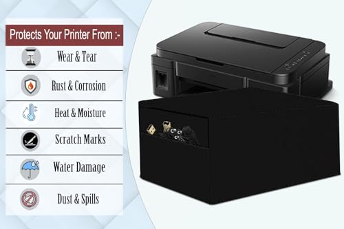 Image of The Furnishing Tree Polyester Waterproof Printer Cover - Compatible with Auto Duplex Monochrome Laser Brother HL-L2440DW Printers, Heavy-Duty black Polyester , Dimensions in DxWxH - ( 36x39x20 CM)