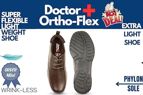 Image of Men's Orthopedic Formal Shoes - Lightweight Comfort with Arch Support, Memory Cushion Insole & Anti-Skid Sole | Stylish Office Wear | Model 1083 | Black, Brown, Tan-1083