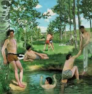 Peinture à l'huile de Bazille Summer Scene reproduction d'art haut de gamme sur grande toile