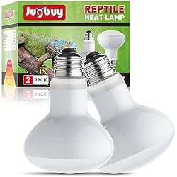 Jugbuy Reptile Heat Lamp Bulb, 100 Watt UVA Daylight Basking Spot Light for Bearded Dragon, Turtle, Lizard, Snake, Tortoise, Chameleon, Amphibians - 2 Pack