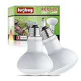Jugbuy Reptile Heat Lamp Bulb, 100 Watt UVA Daylight Basking Spot Light for Bearded Dragon, Turtle, Lizard, Snake, Tortoise, Chameleon, Amphibians - 2 Pack