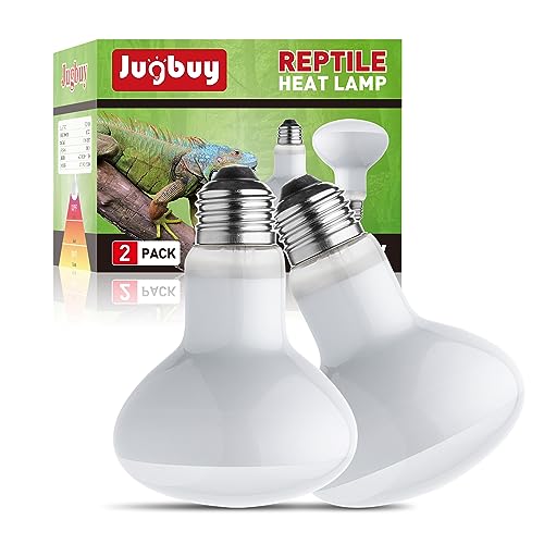 Jugbuy Reptile Heat Lamp Bulb 100 Watt UVA Daylight Basking Spot Light for Bearded Dragon Turtle Lizard Snake Tortoise Chameleon Amphibians - 2 Pack