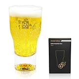 Chloris 12oz World Cup Beer Mug with 24K Gold Football Base - Thick Clear Glass Pint for Beer & Cocktails, Dishwasher Safe - Soccer Fan Gifts for Men, Dad’s Birthday & Father’s Day