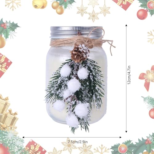 Vela em jarra de Natal, Vela em jarra de cera | Vela de pote de cera de inverno decoração de Natal -