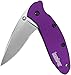 Kershaw Scallion Purple Folding Knife (1620PUR), 2.4 Bead-Blasted 420HC Steel Blade, Anodized Aluminum Handle, SpeedSafe Assisted Open, Flipper, Liner and Tip Lock, Single-Position Pocketclip; 2.5 OZ