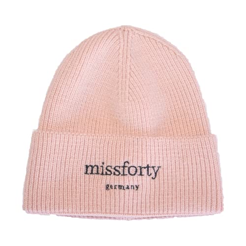 Bonnet tricoté pour femme anti-froid rose pâle confortable