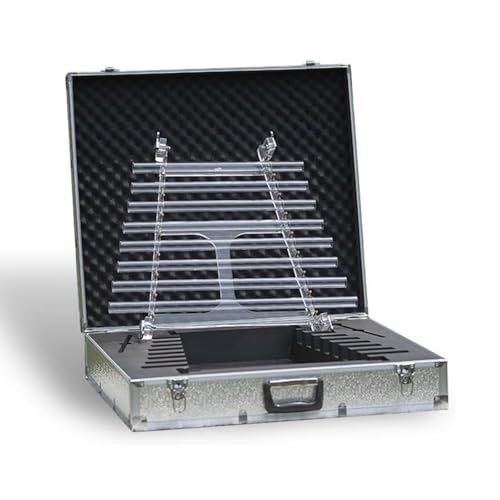 LSBHPPD 432Hz Hand Stand Quartz Crystal Singing Harp,432 Hz Pattern Sound Therapy Quartz Crystal Singing Harp,with 8 Tubes & Alumina Alloy Box,for Sound Bath and Meditatiion 440hz