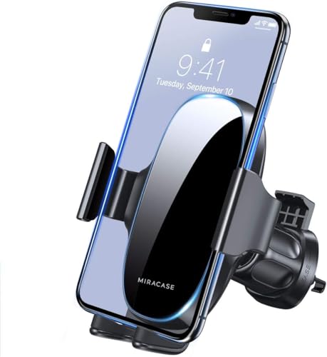Miracase Upgraded Wider Clamp Phone Holders for Your Car Metal Hook Air Vent Car Mount [Thick Cases Friendly] Automobile Hands Free Compatible with iPhone 17/16/15/14/13 Series All Smartphone
