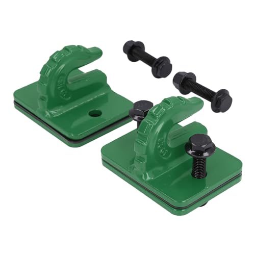 ViaGasaFamido 2 Pack Tractor Bucket Grab Hook Grade Grade 70 Forged Steel Bolt On Grab Hook Tow Hook Mount for Loader, Tractor Bucket (Green)