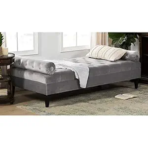 BLACK OAK Large Bolstered Three Seater Wooden Sofa Set (Grey)