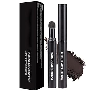 Black Root Touch-Up Stick with Grey Hairline Powder – Semi-Permanent Dye & Waterproof Temporary Brush for Long-Lasting Coverage of Grey Hair on Face & Beard