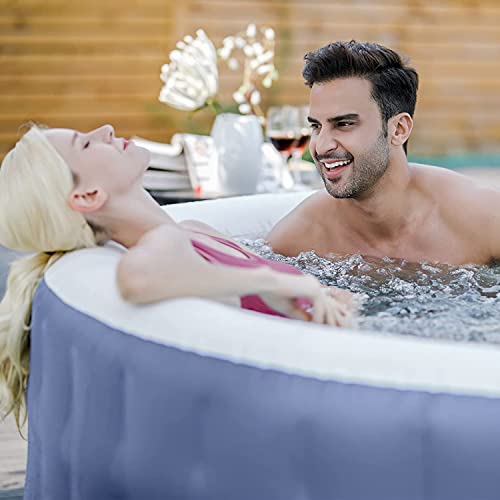 #Wejoy Inflatable Hot Tub 74 X 74 X 24 In Air Jet Spa 5 Person Outdoor Round Heated Hot Tub Spa With 120 Bubble Jets,Blue/White #TOP5