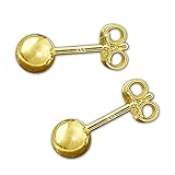 Kugelohrstecker hergestellt aus 333er Gold/Gelbgold, 8 Karat und mit Echtheitsstempel