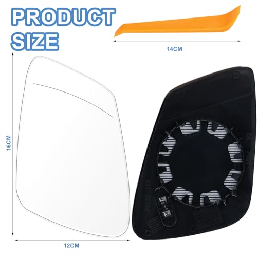 Spiegelglas Ersatz für BMW F01 F07 F10 F11 F20 F21 F22 F30 F31 F32 F34 F36 i3 beheizbar Ersatzspiegelglas Beifahrerseite Außenspiegel Rückspiegelglas Seitenspiegelglas (Links)