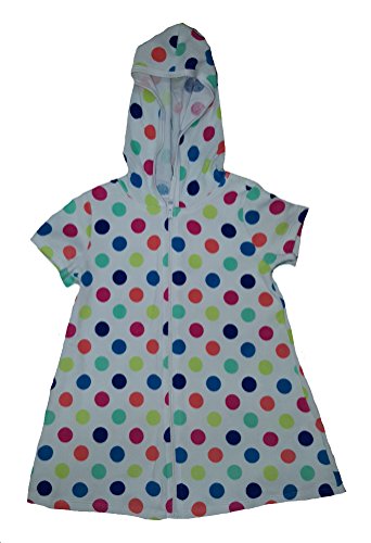 Op Girls Terry Hooded Swimsuit Cover Up (Medium 7-8, Arctic White Multi)