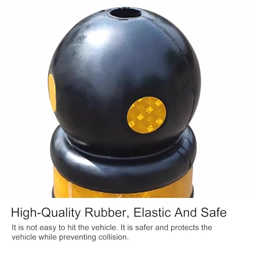 Poteau de sécurité routière jaune pour balisage de parking et chantier