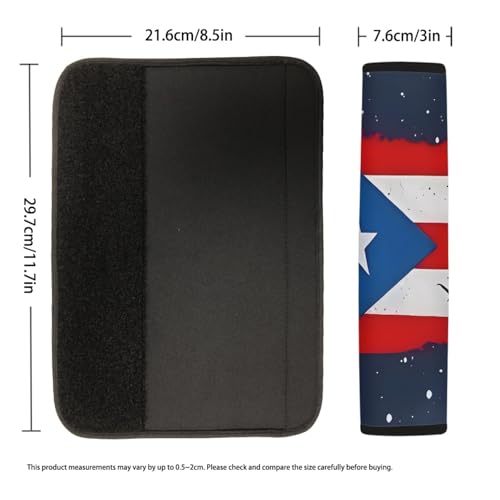2-Pack Puerto Rico Flag Car Seat Belt Pads – Premium Soft Fabric, Comfortable and Supportive – Ideal for Cars, Trucks, SUVs – Show Your Puerto Rican Pride with Comfort