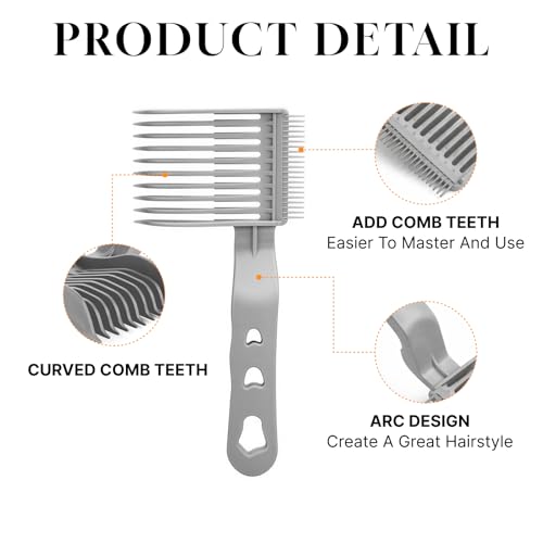 Peine para difuminar cabello con mango ergonómico gris miniatura 3