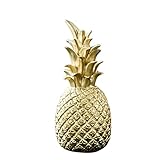 SYCOOVEN Pineapple Figurines Ornaments Desktop Decorations Living Room Cabinet Creative Fake Resin Pineapple Ornament Artificial Pineapple Figurine Statue DIY Decor(Gold,Size:M)