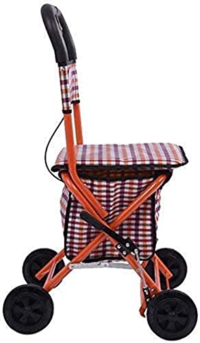 Trolley Einkaufstrolley Praktischer Klappwagen - Vierrädriger Einkaufswagen für ältere Menschen - Ein Rollator mit Rollsitzen – Bild 6