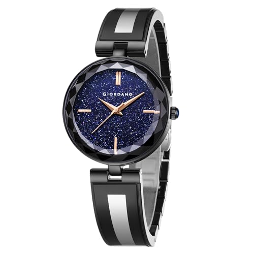 Giordano Luxurious Analog Watch for Women with Elegant Diamond Cut Glass and Stainless Steel Strap - GZ-60082