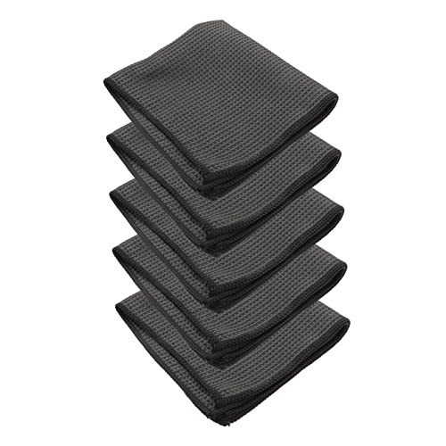 CIYODO 5 Piezas Trapo para Fregar bayeta escurreplatos cleanseen paños cleansen paños Objetivo Absorbente paños de Cocina de Microfibra paños de Cocina Flexibles Fibra extrafina Grey