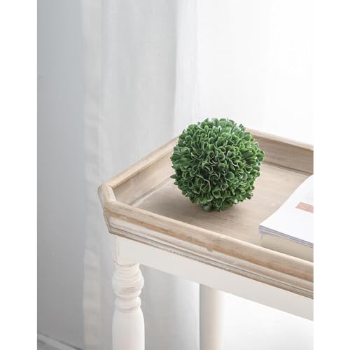 T2 CONCEPT 5 Inch Artificial Boxwood Topiary Ball, Decorative Faux Greenery, Home Decor Foliage, for Vase, Pots, Bowls, Hanging Display, Event