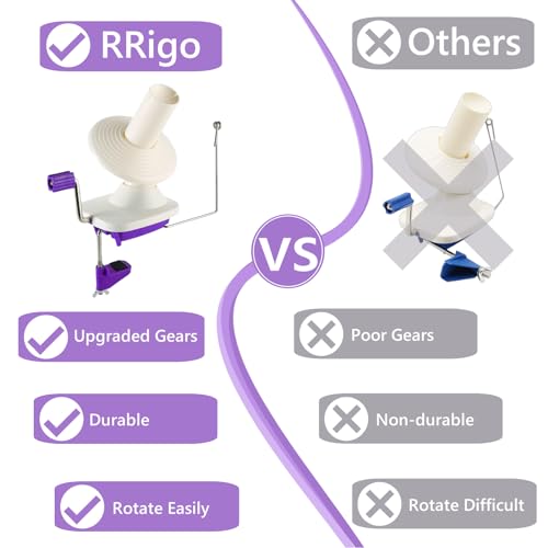 Rrigo RR0111-5 Yarn Ball Winder, Convenient Purple Yarn Winder thumb #4
