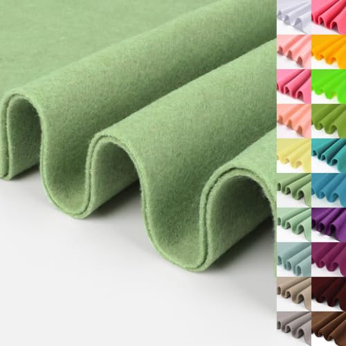 Image of Grape Green Large Felt Fabric 36 inch X 36 inch1.4 mm 1 Square Yard | Soft Felt Fabric Sheet for Crafts, Green Color Series Soft Nonwoven Fabric, Fit for Decoration, Sewing, DIY Crafts