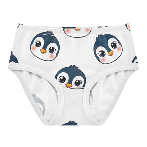 Toddler Underwear Floral 2t Cotton Cute Panties Girl Florals Briefs Undies Kids Cute Cartoon Penguins White