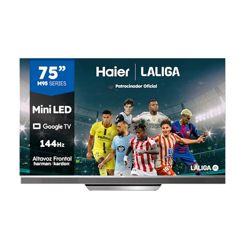 Haier QD MiniLED Harman Kardon 4K UHD H75M95EUX Smart TV 75", Google TV, Tecnología Dolby, HDR 10, Smart Remote… — oferta en Amazon