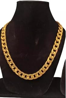 One gram Stylish Golden Neck woman and men Chain “20” Inches Gold-plated Chain_F349 Price In India