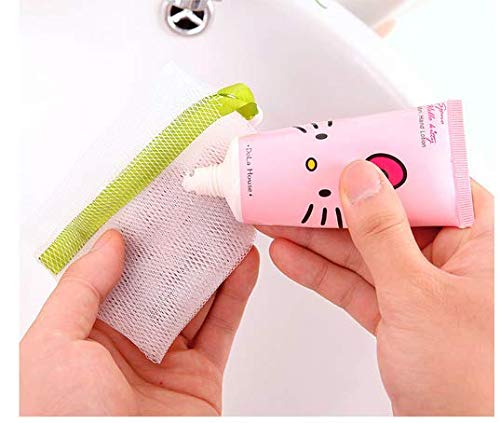 10PCS Double Layer Bubble Foam Net Exfoliating Mesh Soap Saver Pouch Drawstring Holder Bags Body Facial Cleaning Tool(Color Random)