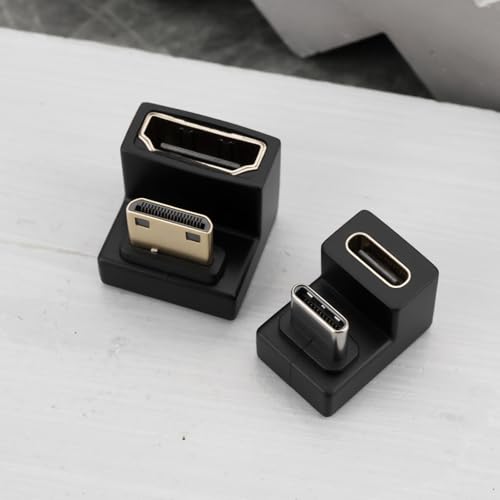 EMSea 180 Degree Angled Mini HDMI to HDMI Adapter with USB-C Adapter for Portable Display, Short Side Inward - Image 4