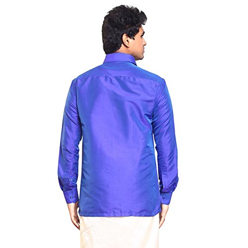 Image of THANGAMAGAN Men's Regular Fit Shirt (TF0050140CBLU Blue 40)