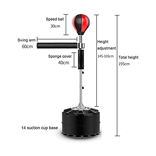 Stands 2 in 1 Boxing Punching Bag Vertical 360° Rotating Reflection Height Adjustable Household Dodge Trainer Children Adult Boxing Ball - Thumbnail 3