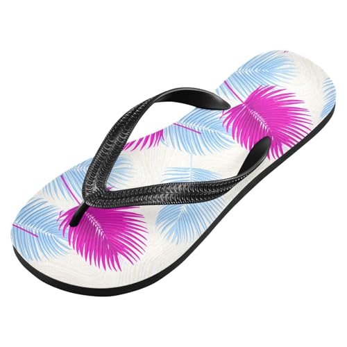 Palm Leaves Beige Flip Flops for Beach Thong Sandals Anti-slip Lightweight Flat Slippers for Summer Outdoor Travel2