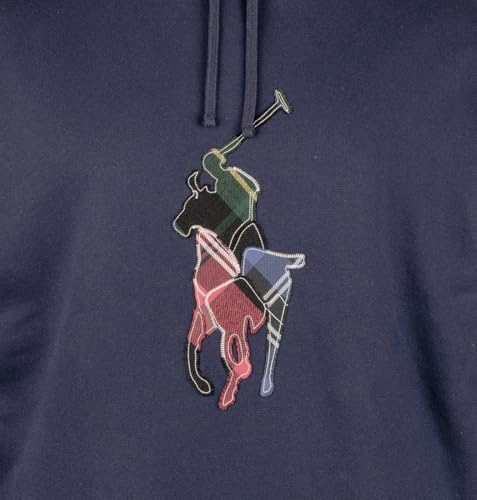 POLO RALPH LAUREN Men's Big & Tall The RL Fleece Big Patchwork Pony Hoodie 4XB Navy3