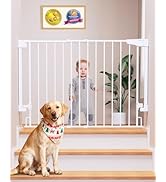 Cumbor 29.2–43" Baby Gate for Stairs, Wall-Mounted (Drill Required), Expandable No Bottom Bar Dog...