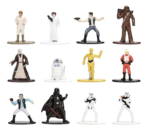 STAR WARS NANO FIGURES WAVE 1 DIECAST 12-SZT. WIELOPAKOWE FIGURY WYŚWIETLACZ, GRAJ I ZBIERAJ DLA FANÓW, DZIECI, TYGODNIOWY PRZYCZYNEK, URODZINY