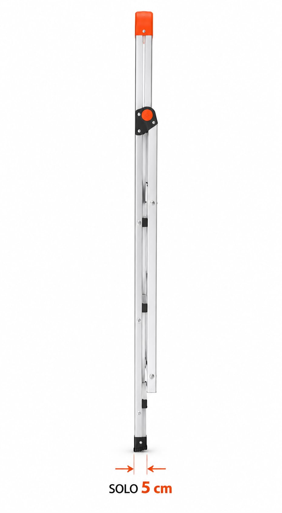 GIERRE BSA301 - Escalera taburete mini Slimstep Light de aluminio, 3 peldaños, grosor 5 cm, pies antideslizantes, súper ligero: 3 kg