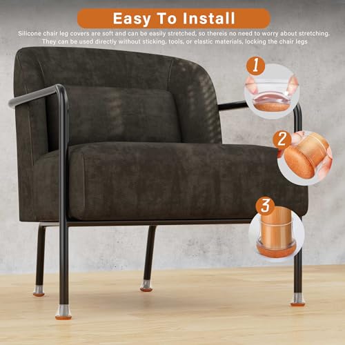Image of Chair Leg Floor Protectors,Furniture Felt Pads Silicone Covers caps for Chairs,Non-Slip Bottom Furniture Leg Capsfor Hardwood Floors,Avoid Scratching and Reduce Noise(L,16 PCS)