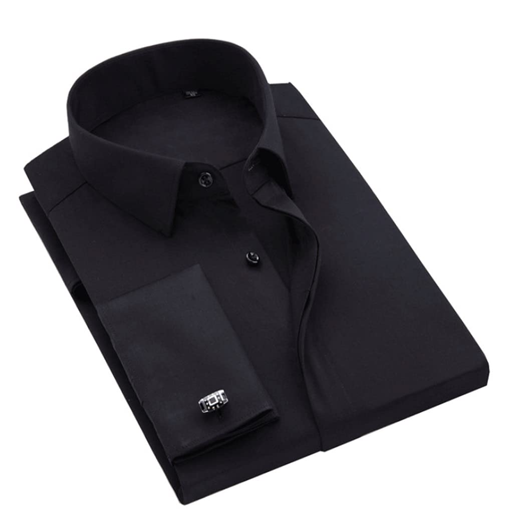 Cufflinks Formal Classic Design Mens Comfortable - Soft Dress Shirts Long Sleeve Easy-Care Shirt