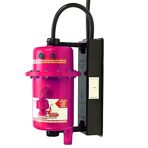 Mr.SHOT® Prime Instant Running Water Heater | Made of First Class ABS Plastic | Auto Cut Off and Manual Reset Thermostat | (3000W, ISI Certified) | Dark Pink | PRIME-01-PMR Mr.SHOT® Prime Instant Running Water Heater | Made of First Class ABS Plastic | Auto Cut Off and Manual Reset Thermostat | (3000W, ISI Certified) | Dark Pink | PRIME-01-PMR