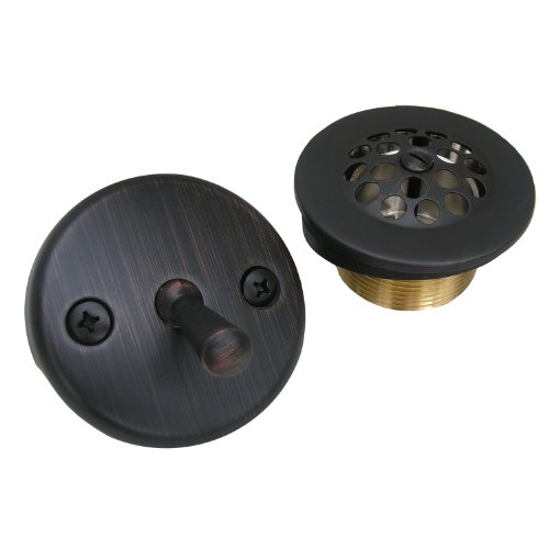 Simpatico 34851OB Bath Tub Trip Lever Plate With Screws, 1-1/4 Inch Shoe Strainer & 1-1/2 Inch Bushing, Oil Rubbed Bronze cover