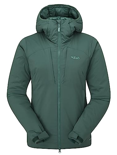 Rab Women’s Xenair Alpine Jacket Synthetic Insulated Coat for Hiking, Skiing, & Climbing - Green Slate - Small