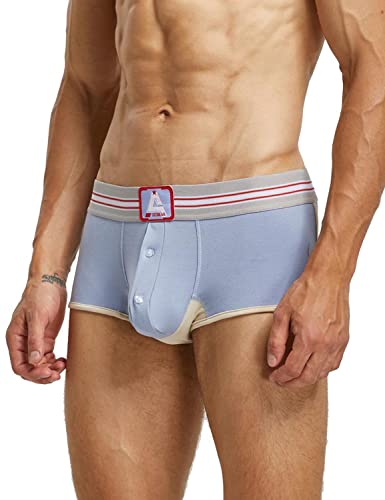 SEOBEAN Mens Low Rise Slits Fit Trunks Boxer Brief Underwear 220207