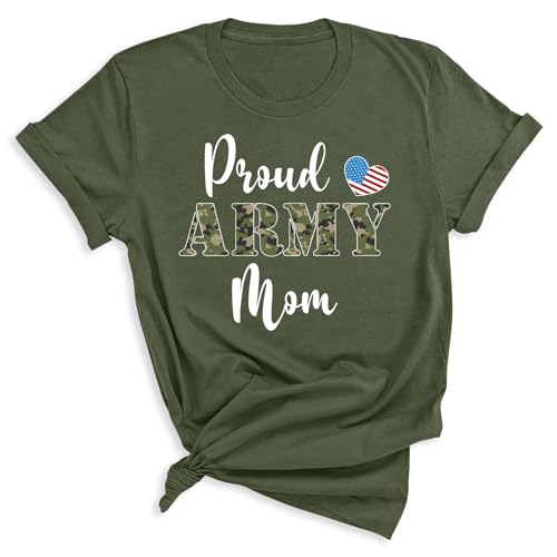 Customizable Proud Military Family T-Shirts, Personalized Army Marine Navy Air Force Mom Dad and Relatives with Dog Tag Print, Boot Camp Graduation Gifts4