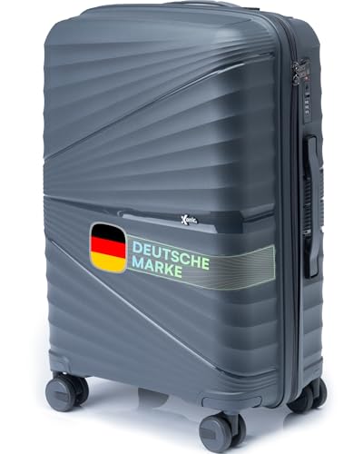 Xonic® Hartschalenkoffer XL für 100L - Bruchsicherer Rollkoffer Polypropylen mit 360° Doppelrollen & TSA-Schloss - Reisekoffer Dark Grey